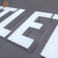 Enseigne lumineuse extérieure personnalisée directement de l'usine, enseigne 3D en acrylique éclairée par l'avant, étanche, avec logo de marque en LED blanche pour magasin