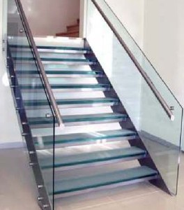 <span class=keywords><strong>Escalier</strong></span> commercial droit avec marches fermées et balustrade en verre trempé - Product Image 4