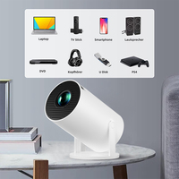 Projecteur Android 12 blanc à courte portée 720P 1 + 8 Go prend en charge 4K Full HD WiFi 6 HY300Pro + Mini mini projecteur portable