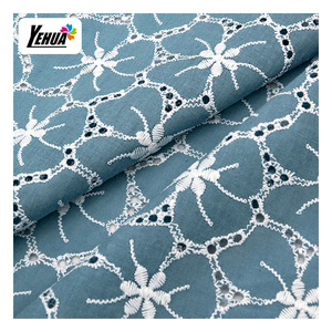 Tessuto di <span class=keywords><strong>cotone</strong></span> ricamato traspirante personalizzato 120gsm 100% <span class=keywords><strong>cotone</strong></span> organico disegno floreale tessuto dal tessuto di <span class=keywords><strong>cotone</strong></span> ricamato cortile - Product Image 5
