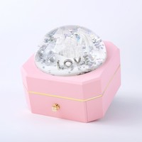 Boîte à bijoux personnalisée LOVE Castle en cristal, forme octogonale, en plastique chromé, cadeau romantique