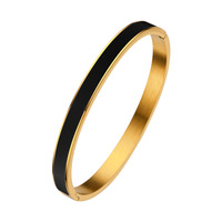 Bracelet marque de luxe en acier inoxydable plaqué or, pour femme, bijou classique, tendance, rouge, jaune, époxy, respirable, manchette, offre spéciale