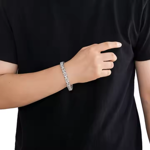 High Shine <b>Byzantine</b> <b>Bracelet</b> With Sparkling Moissanite Diamonds Elegant Fashion Jewelry For Daily Wear And Special Occasions - Product Image 5