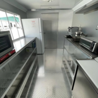 Remorque alimentaire moderne avec structure en acier inoxydable noir, climatisation, modèle 2026, chariot de café mobile et boutique pour conteneur préfabriqué