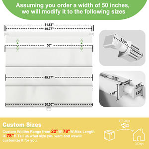 Xinsbest Top Down Bottom up No Drill Nuances romaines pour fenêtres sans outils Nuances romaines Protection UV Stores d'isolation thermique - Product Image 6