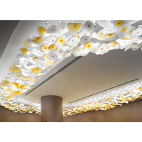Honhill — lustre en verre soufflé, luxueux et moderne, en forme de feuilles, cristal, style chihuahua, pièces, décoration de plafond d'hôtel, vente en gros
