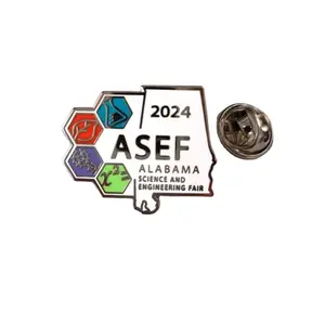 YANGLE 2024 ASEF Alabama Science and Engineering Fair Enamel Lapel Brooch Pin Custom Logo Promotional Event Gift Pin Badges