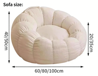 Fauteuil pouf minimaliste moderne en forme de citrouille, siège individuel, tissu polaire moelleux, rembourrage en éponge, couleur personnalisable, portable, pour salon