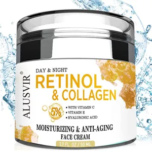 Private Label Skin Care Organic Anti Aging Wrinkles Day And Night Cream Facial Whitening Moisturizer 3% Retinol Collagen Cream