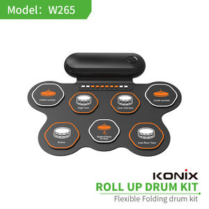 Mini tambor flexible de perlas de percusión de silicona suave, batería de instrumentos musicales, tambor enrollable - Product Image 5