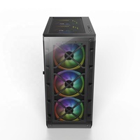 Boîtier de jeu EATX Full Tower en alliage d'aluminium noir avec panneau latéral en verre trempé de 3,0 mm rotatif magnétique