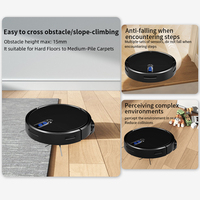 Aspirateur robot électrique intelligent Tuya APP à auto-recharge et fonction serpillière avec filtre HEPA et moteur sans balais pour usage domestique et hôtelier