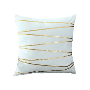 European design gold "V" type laminate white velvet cushion cover home decoration cushion