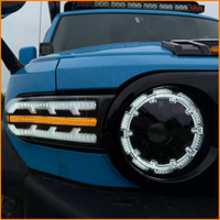 Conjunto de Faros LED para Toyota FJ Cruiser 2007-2024, Luz de Giro Secuencial, Luz de Esquina, DRL, Lente de Proyector Bi-LED