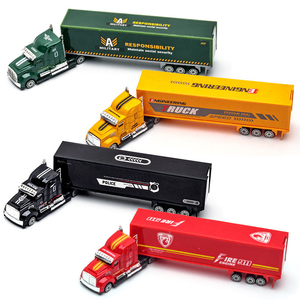 <span class=keywords><strong>Camion</strong></span> <span class=keywords><strong>de</strong></span> transport en alliage miniature pour enfants, modèle <span class=keywords><strong>de</strong></span> voiture miniature en fonte, avec logo personnalisé, roue libre 1/58, OEM - Product Image 1