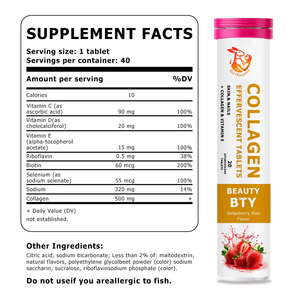 Comprimés effervescents de collagène à marque privée avec vitamine C et acide hyaluronique pour hommes et femmes, favorisant la santé des cheveux, de la peau et des ongles - Product Image 2