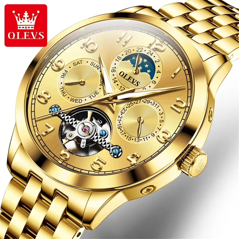 OLEVS 7018 Luxury Brand Men Mechanical Watches New Seagull Movt Men Automatic Wristwatches Sport Diving Watches
