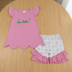 GSSO2660 Girls Casual Set Pink Golf Embroidery Print 3-6m Children's <b>Clothing</b> for Toddlers <b>Baby</b> Girl 250g - Product Image 2