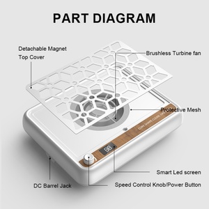 Nouvel aspirateur à ongles électrique silencieux à forte aspiration, sans poussière, collecteur de poussière pour ongles - Product Image 4
