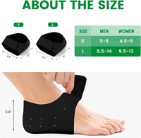 Sol Dalam Sepatu Olahraga Besar Warna Hitam, Nyaman, Bernapas, Pelindung Tumit Gel untuk Plantar Fasciitis, Bantalan untuk Pria & Wanita, Tendinitis Achilles