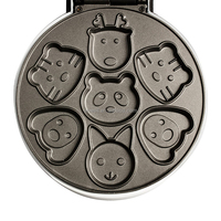 ANWELL Gaufrier Électrique Antiadhésif à Formes d'Animaux et de Cœurs Mignons, Appareil à Snacks et Biscuits Polyvalent pour le Petit-Déjeuner à Domicile