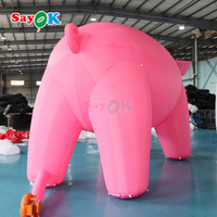 Sayok 20ft géant gonflable publicité sauter cochon héros mascotte gonflable tête de cochon dessin animé à vendre