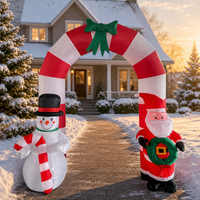 Ballons de Noël géants gonflables publicitaires de 2,4 m pour l'extérieur, décorations de Noël avec lumières LED, décorations de Noël