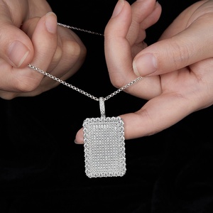 Collier pendentif en <span class=keywords><strong>or</strong></span> en forme de U entièrement serti de moissanite, style européen-américain, accessoires de mode de marque, style de rappeur, d'<span class=keywords><strong>occasion</strong></span> - Product Image 4