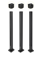 Poteau de balustrade en verre sans cadre en acier inoxydable de style moderne, résistant à la rouille, pour escalier, villa, appartement