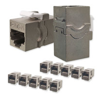 Acoplador Modular en Línea STP RJ45 Cat6A Blindado de 10 Gbps con Carcasa de Aleación de Zinc, Hembra a Hembra, para Extensión de Red Ethernet