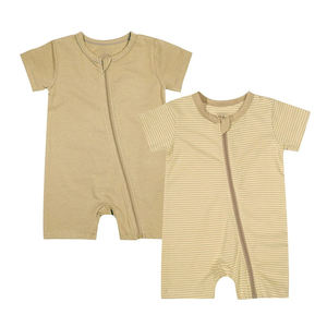 3-24 <span class=keywords><strong>mesi</strong></span> pagliaccetto con cerniera a maniche corte in cotone pigiama da bambina <span class=keywords><strong>2</strong></span> Pack tute per dormire e giocare - Product Image 4