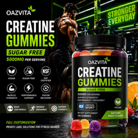 Gummies de créatine sans sucre, véganes, 5000 mg, avec certification NSF, personnalisation complète, solutions d'étiquetage privé pour les marques de fitness