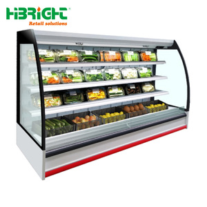 Vitrine réfrigérée professionnelle pour supermarché, grande capacité, pour viande et en-cas, avec verre incurvé - Product Image 1