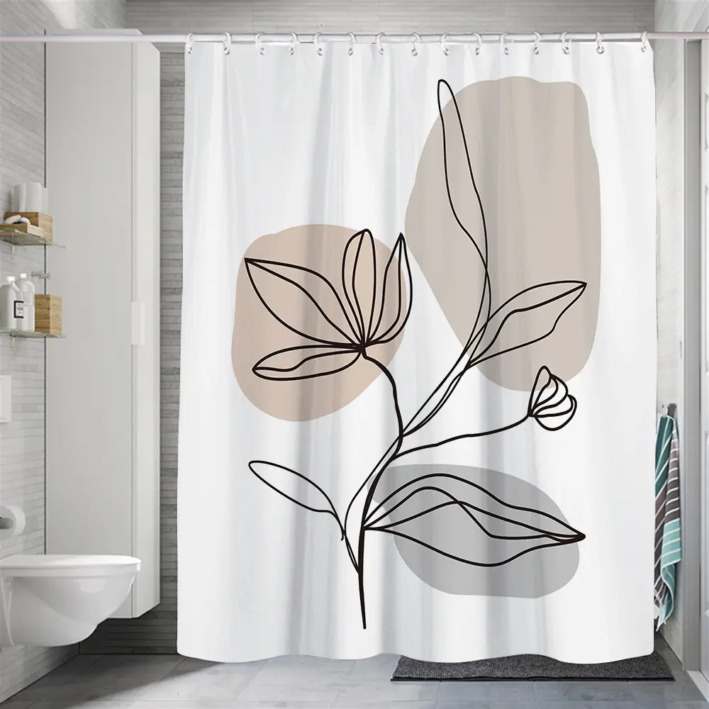 High Quality Wholesale Waterproof Yellow Sunflower Bathroom Shower Curtain Sets - Buy Shower Curtain Set