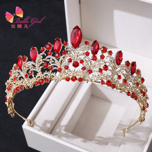 Belloworld HC1305 Quinceanera diademi e corone da sposa corona da sposa corona rosa fiore di strass corone di cristallo - Product Image 1