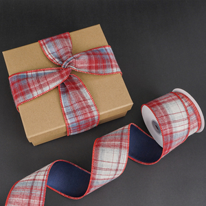 Großhandel 2,5 Zoll Doppelseitiges Buffalo Independence Day Band Nationalfeiertag Polyester Gartenflagge Dekoration Kariertes Drahtband - Product Image 5