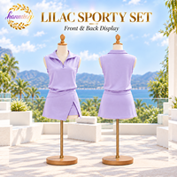 Ensembles 2 pièces jupe-short pour femme, été, sans manches, sweat-shirt demi-zip, tenues de tennis, survêtements décontractés