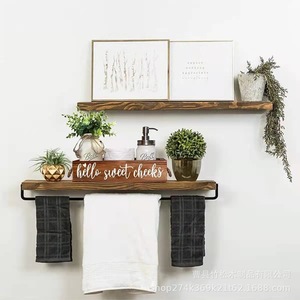 Boîte de rangement en bois rectangulaire 16 cm, organisateur mural pour salle de bain, boîtes de rangement décoratives - Product Image 1