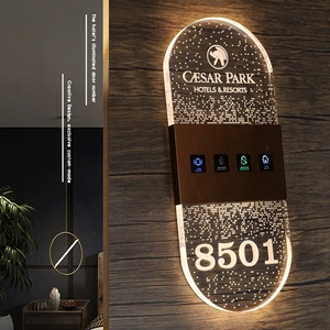 Nouveau 2025 Dsymbol Magnifique Système de sonnette tactile pour hôtel avec panneau en verre cristal, plaque de <span class=keywords><strong>porte</strong></span> d'hôtel et sonnette intelligente tactile - Product Image 1