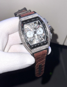 Thạch anh xem người đàn ông sang trọng Chronograph hip hop đồng hồ người đàn ông Mens Sliver cổ tay đồng hồ Đồng hồ nam - Product Image 4