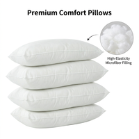 Oreillers de luxe pour hôtel, 100 % polyester, hypoallergéniques, résistants aux acariens, doux pour la peau, design uni, qualité supérieure