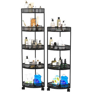 Estante de Almacenamiento Triangular de Hierro para Baño y Cocina, Diseño Moderno y Ecológico, Tamaño Personalizado, Placa Frontal Multicapa - Product Image 2