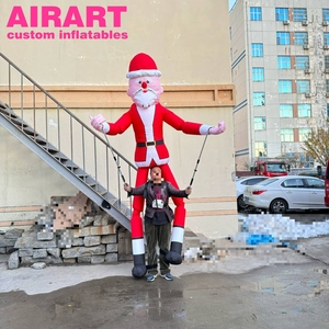 Babbo Natale Gonfiabile a Forma di Marionetta Alta 3 Metri, Controllato da Persona, per Parate Natalizie e Eventi di <span class=keywords><strong>Strada</strong></span> - Product Image 4