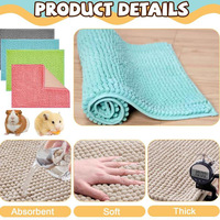 Rembourrage réutilisable en laine pour animaux de compagnie Tapis de lit doux et lavable pour petits animaux Confortable pour lapins Guinée Chiens Chats Reptiles