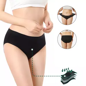 Shanhao custom culottes menstruelles underwear organic cotton heavy period flow panties biodegradable bamboo menstrual panties