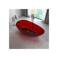 Baignoire ovale autoportante en résine transparente, design moderne et minimaliste, colorée, pour B&B, hôtels, petites maisons, sur mesure