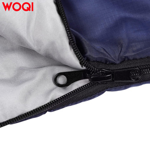 Sac de couchage rectangulaire pour adulte Woqi, 3 saisons, bleu, polyester respirant, style enveloppe, pour le camping en intérieur et en extérieur - Product Image 5