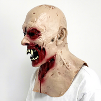 Masque d'Halloween Horreur Vampire Zombie avec Design Crâne Biohazard Creux, Accessoire de Fête Cosplay Effrayant pour Adultes