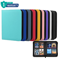 TC Wholesale Classeur de cartes à collectionner à 4 pochettes, pages fixes, album à fermeture éclair, étui de rangement anti-poussière pour cartes TCG et de jeux sportifs