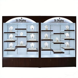 ארון תצוגה מעץ אלגנטי בהתאמה אישית לשעונים עם תאורת לד, דלת זכוכית ידידותית לסביבה, עיצוב לחנות בוטיק, דלפק תכשיטים - Product Image 3